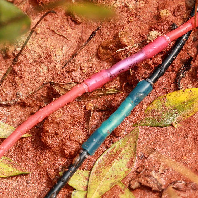 Waterproof heat shrink terminals in wet outdoor conditions