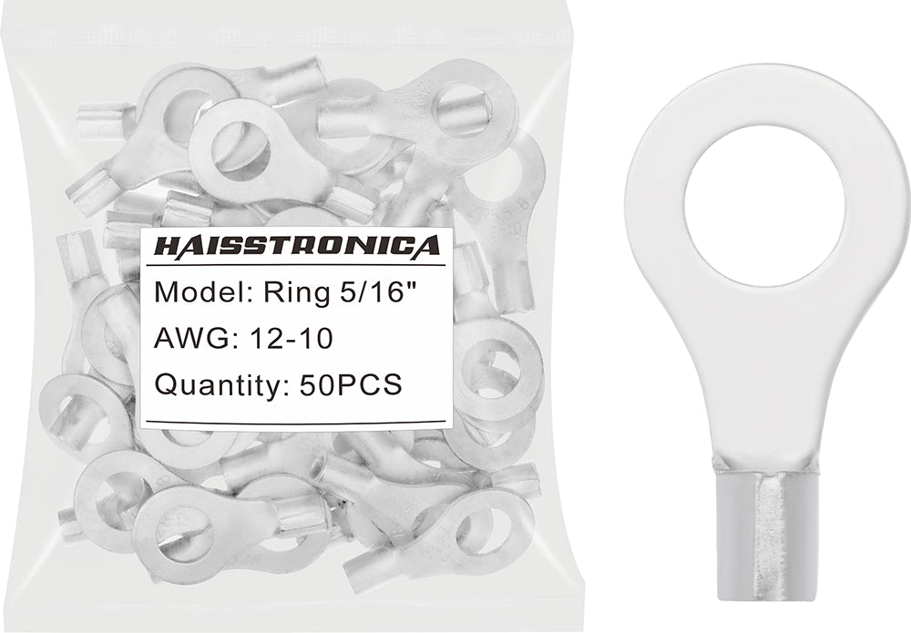haisstronica Non-insulated Wire Terminals AWG 12-10 50PCS